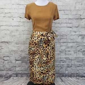 Vintage KC Spencer NY  Leopard Wrap Skirt Dress